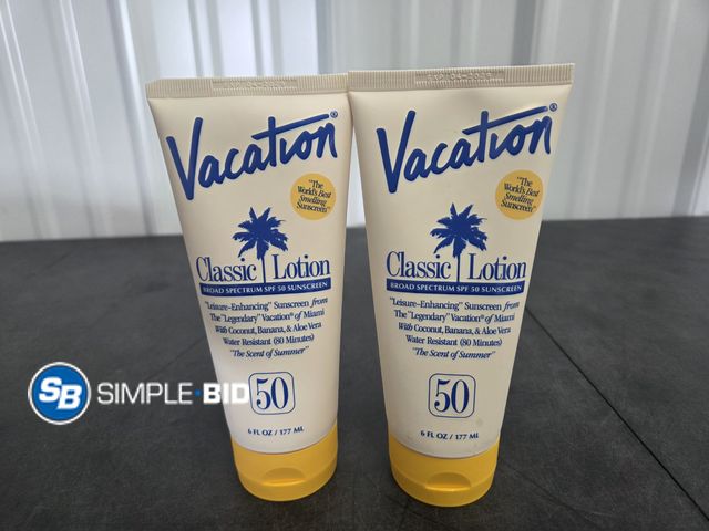 Lot 58-80771 - Lot of (2) New Vacation Classic Sunscreen Lotion - SPF 50 6 Fl oz each