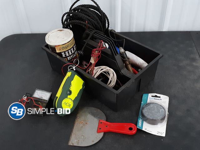 Lot 58-38543 - Plastic Organizer full of Various House hold Items