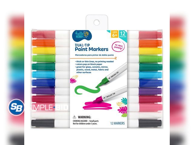 Lot 58-66759 - New Hello Hobby Detail Acrylic Paint Markers, 12 Count