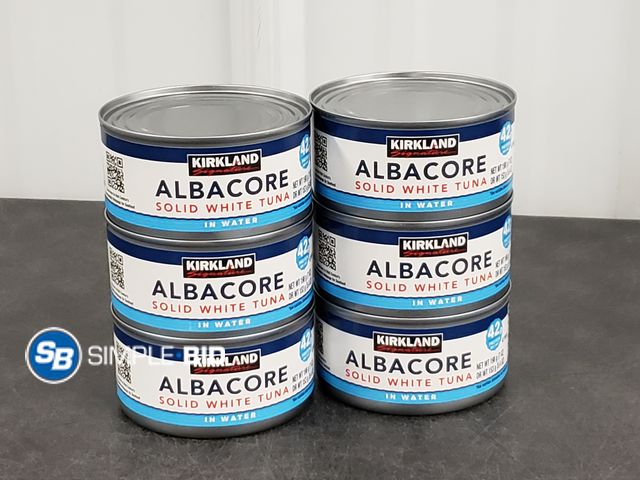 Lot 58-60897 - Kirkland Albacore Solid White Tuna - 6 cans - unopened - out of box