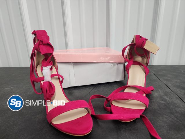 Lot 58-40409 - Allegra K Hot Pink Strap Heels - Size 9 - New