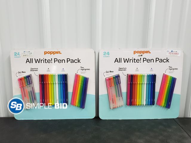 Lot 58-41683 - Lot of (2) New Poppin All Write! Pen Pack (24 ct.) each