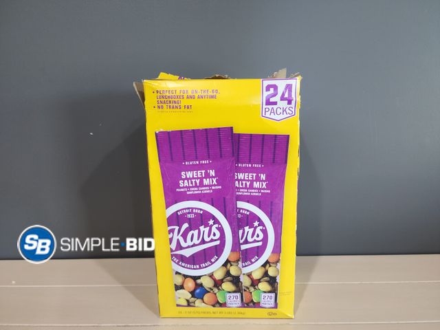 Lot 58-35823 - KAR'S SWEET' N SALTY! trail mix - individually packaged - unopened
