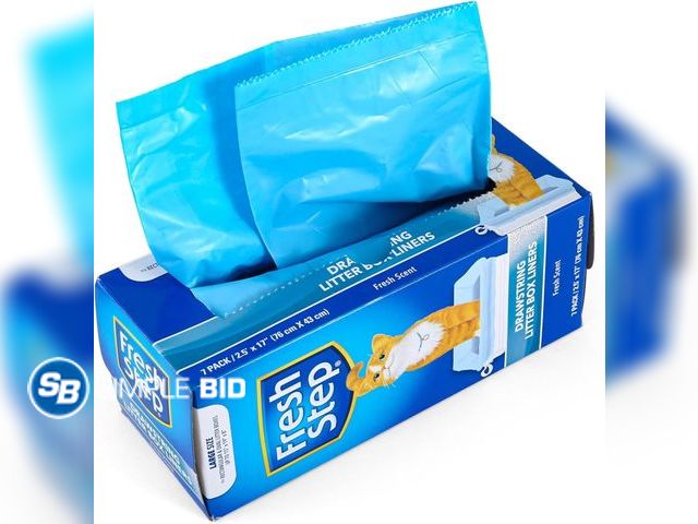 Lot 58-83303 - New Fresh Step Drawstring Litter Box Liners, Fresh Scent, Large Size, 30" x 17" - 7 Count