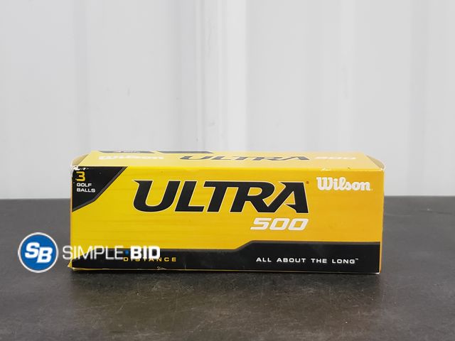 Lot 58-75155 - Wilson Ultra 500 3 Pack Golf balls