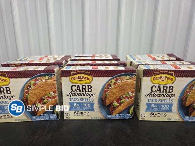 Lot 58-67766 - Lot of (12) Old El Paso Carb Advantage Crunchy Taco Shells, 6g Net Carbs, 90 Calories, 10 Count, 4.6...