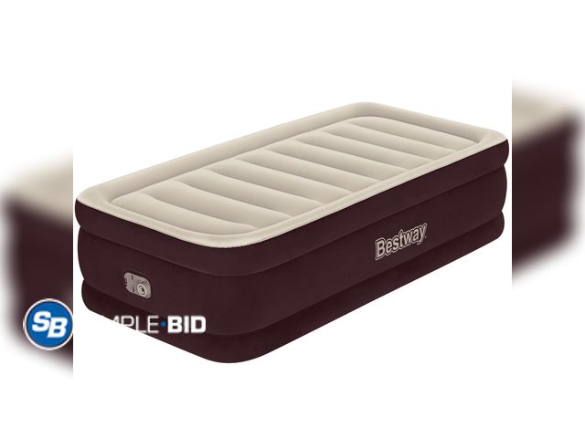 Lot 58-60553 - New Bestway®  Maroon Tritech Airbed Twin 20" with Built-in AC Pump