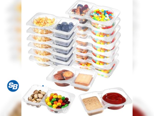 Lot 58-83202 - New 20 PCS Snack Containers with Lid,reusable snack containers with lids,Leakproof Dipping Container...