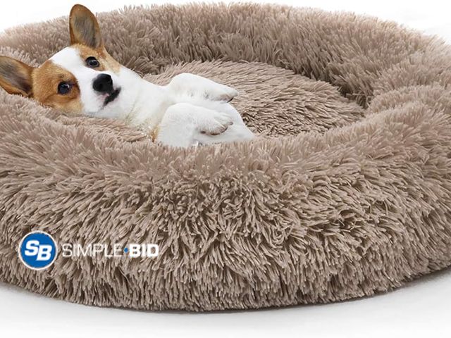 Lot 58-41617 - Bedsure Calming Dog Bed for Medium Dogs - Donut Washable Medium Pet Bed, 30 inches Anti-Slip Round F...