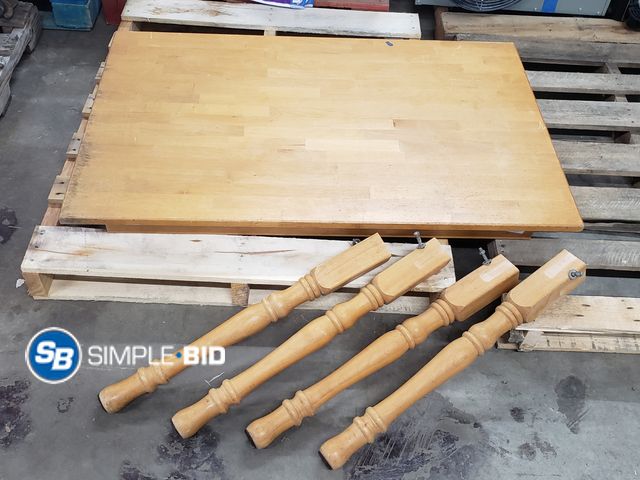 Lot 58-72828 - Rectangular Wooden Table - 4 Ft. x 30 in. Legs Need to Be Attached - Used
