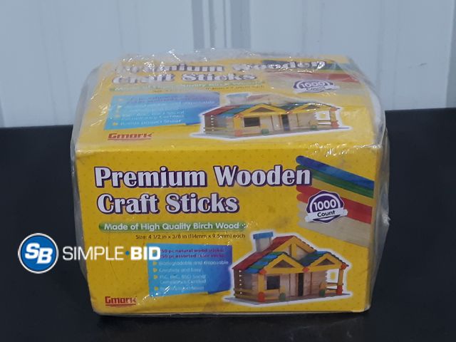 Lot 58-26394 - Gmark Premium Wooden Craft Sticks - Birch Wood - 1000 Count
