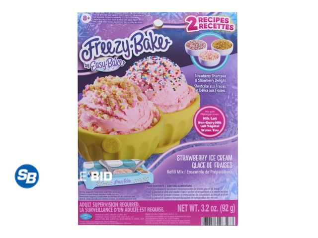 Lot 58-54096 - New Freezy Bake by Easy-Bake Strawberry Ice Cream Mix - Strawberry Shortcake and Strawberry Delight,...