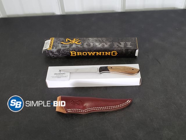 Lot 58-83074 - Browning Ducks Unlimited Reed Ebony Zebra Knife with case - appears unused