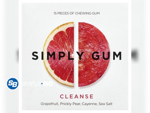 Lot 58-71790 - Lot of (2) Simply Gum Cleanse Natural Gum 15ct ~ Grapefruit, Prickly Pear, Cayenne Sea Salt - BB 10/...
