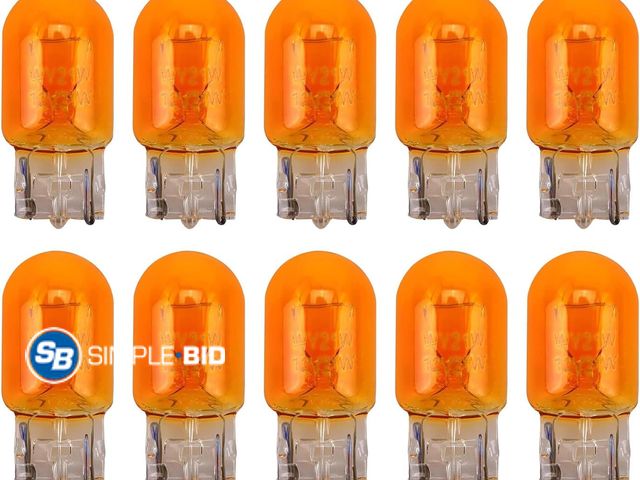 Lot 58-83342 - New 10 PCS T20 Halogen Bulbs, 12V/21W 7440 Single Filament, Ultra-Bright Turn Signal, Tail Light &am...