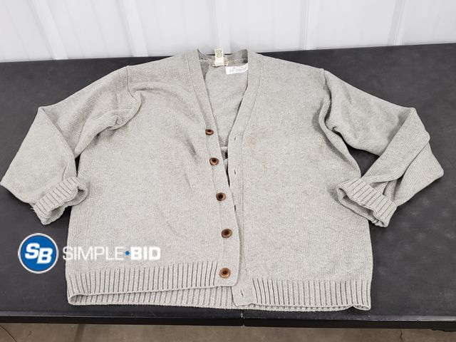 Lot 58-39698 - Men's LL Bean Cardigan Sweater - Grey - Light Use - Size Large Tall