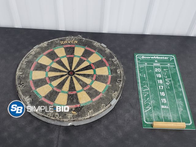 Lot 58-74192 - Raven Dart Board with Scoreboard