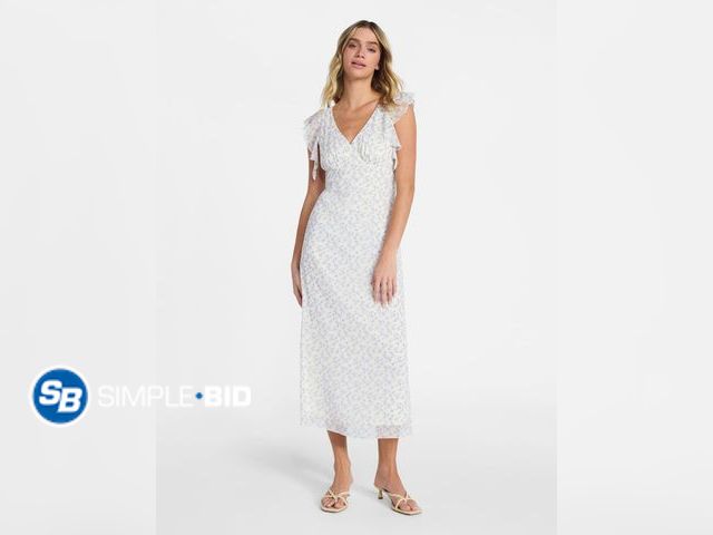 Lot 58-71167 - New Women's No Boundaries Flutter Sleeve Midi Dress, SIZE L (12/14)