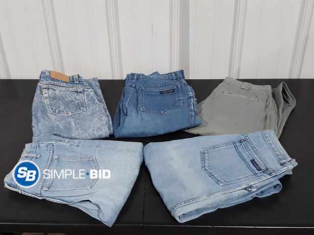 Lot 58-34978 - Lot of (5) WOMEN'S Jeans -- SIZE 10 -- Levis - Calvin Klein -- Gloria Vanderbilt and more - used but...