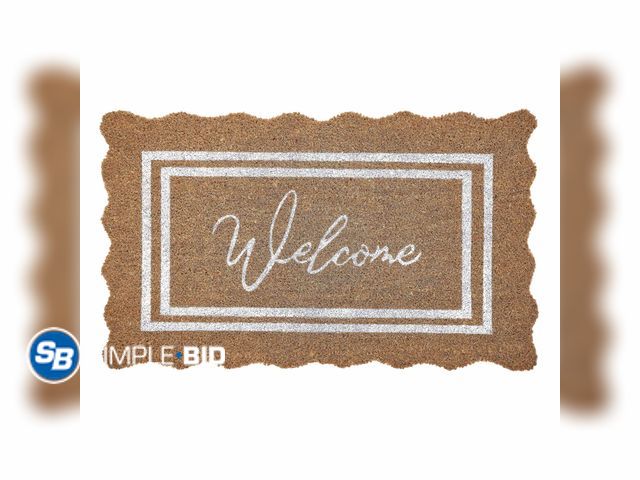 Lot 58-21560 - New My Texas House Welcome Natural Scalloped Edge and Border Outdoor Coir Doormat, 30" x 48" - Sligh...