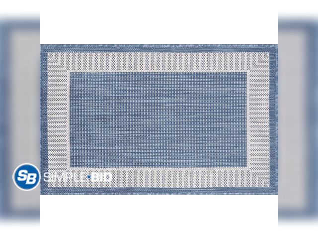 Lot 58-26889 - New Tayse Eco Area Rug ECO1102 Transitional Blue Banded Lines 2' x 2' 11" Rectangle