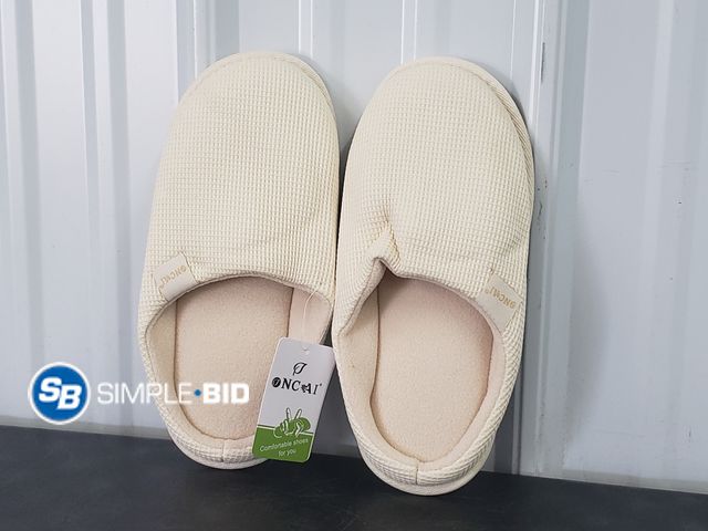 Lot 58-68438 - New Women's ONCAI Women's House Slippers, Cushion Memory Foam Waffle Upper Home Comfortable Warm Win...