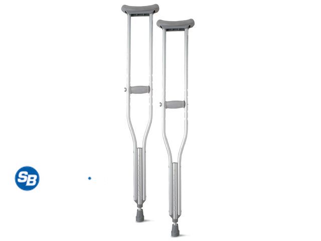 Lot 58-72509 - New Medline Crutches for Adults, Lightweight, 5'2"-5'10", Regular, 300 lbs, Weight Capacity, Aluminu...