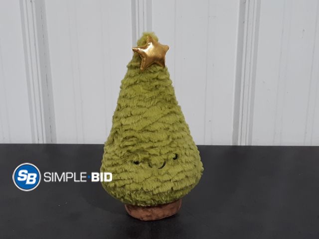 Lot 58-32954 - New  7-Inch Plush Christmas Tree Figurine. A Cute, Stuffed Fabric Tabletop Tree With A Star. A Soft,...