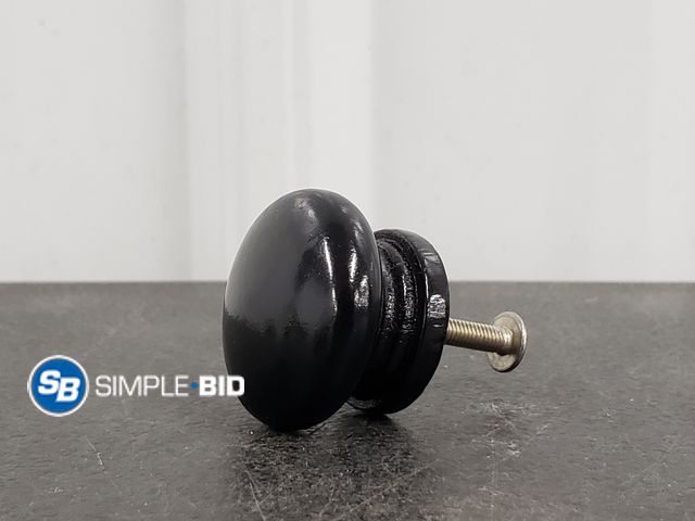 Lot 58-58814 - Lot of (12) Wooden Round Pull Knobs - Black