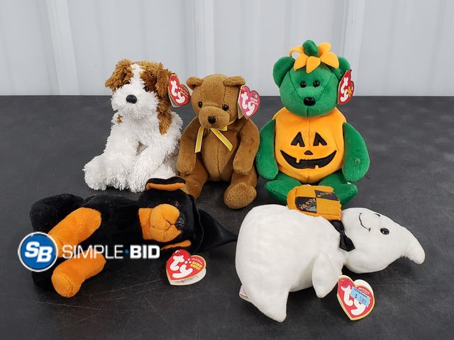 Lot 58-56420 - Lot of (5) TY Beaning Baby Stuffed Animals