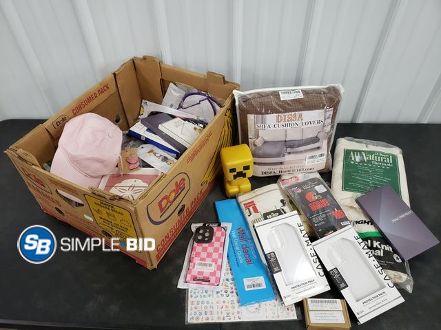 Lot 58-56354 - BOX of small amazon items and more - variety of items - unused