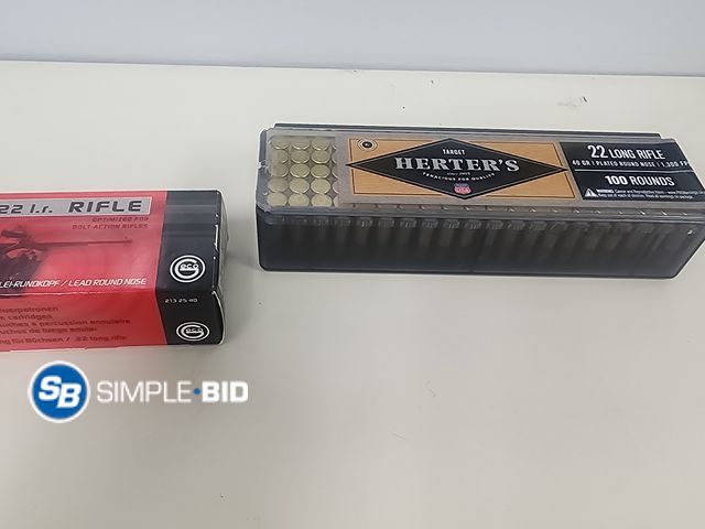 Lot 58-34358 - Lot of (2) Packs of (1) Target Herter's 22 Long Rifle 40gr Plated Round Nose 1300 FPS 100 Rounds (1)...