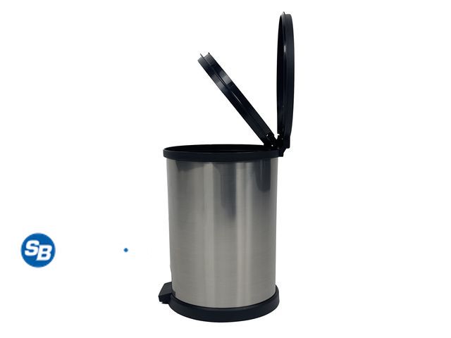 Lot 58-58634 - New Mainstays Bathroom Trash Can, 1.5 Gallon Small Plastic Step Garbage Bucket Bin with Lid, Silver