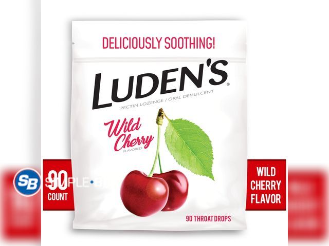 Lot 58-36693 - New Luden's Sore Throat Drops, For Minor Sore Throat Relief, Wild Cherry, 90 Count