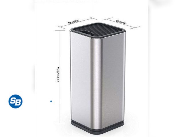 Lot 58-65315 - New Knife Block Storage Stand Holder Stainless Steel 12 Slots Without Knives Kitchen Safe