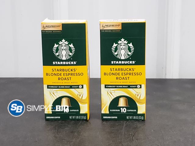 Lot 58-74074 - Lot of (2) Starbucks By Nespresso Original Line, Starbucks Blonde Espresso Roast, Nespresso Pods, 20...