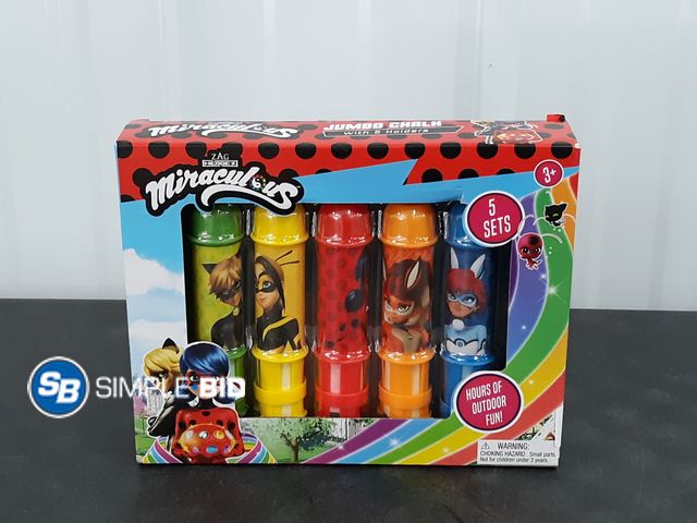 Lot 58-36471 - New ZAG Miraculous Jumbo Chalk - 5 pack