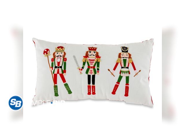 Lot 58-34304 - New Holiday Time Nut Cracker Throw pillow 16" x 9"