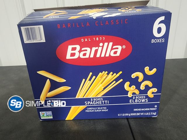 Lot 58-26039 - Barilla NOODLES 6 boxes - penne - Spaghetti - Elbows - unopened