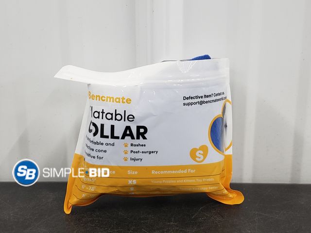 Lot 58-30849 - Bencmate Inflatable Collar - Blue - Small - Open Package New