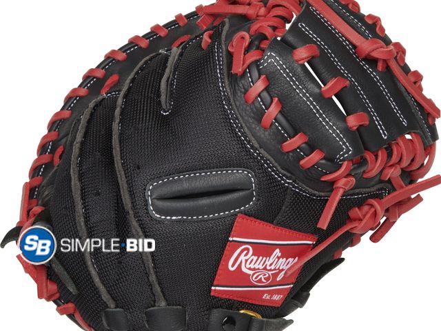 Lot 58-27320 - New Rawlings Select Series Youth Catcher Mitt Black/Red | Right Hand Throw | 31.5" | Catcher