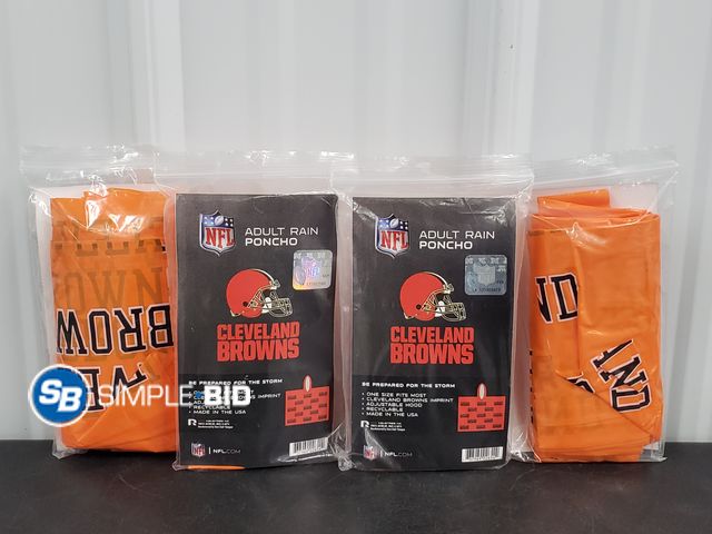 Lot 58-40179 - Lot of (4) New NFL Adult Rain Poncho - Cleveland Browns - one Size Fits Most