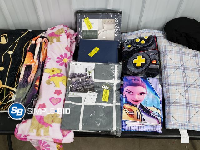 Lot 58-58900 - Lot of BEDDING accessories including Sheets, Blankets and more - variety of styles - unused