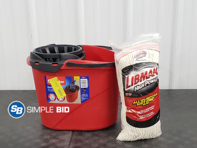 Lot 58-60346 - New O Cedar Mop Bucket with Libman all purpose mop head