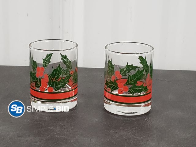 Lot 58-84427 - Lot of (2) Holly Shot Glasses (Double Shot)