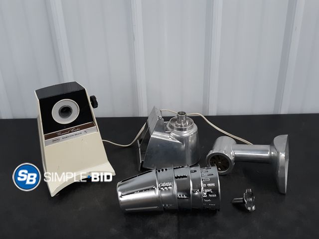 Lot 58-38205 - Vintage Hamilton Beach Gourmet Center Salad Maker Meat Grinder - used but in good condition