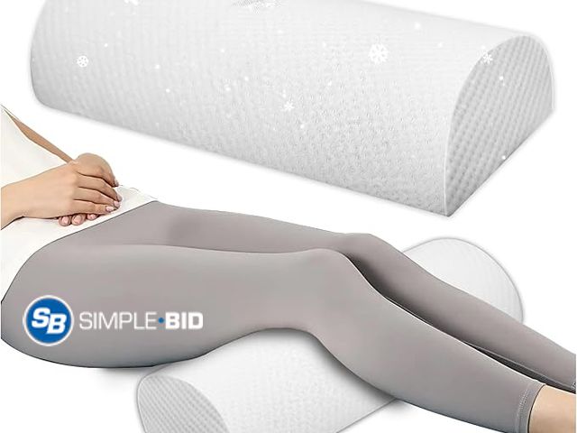 Lot 58-38915 - New Knee Pillow for Back Sleeping,Half Moon Bolster Pillow for Legs,Knee Pillow for Side Sleeping Le...