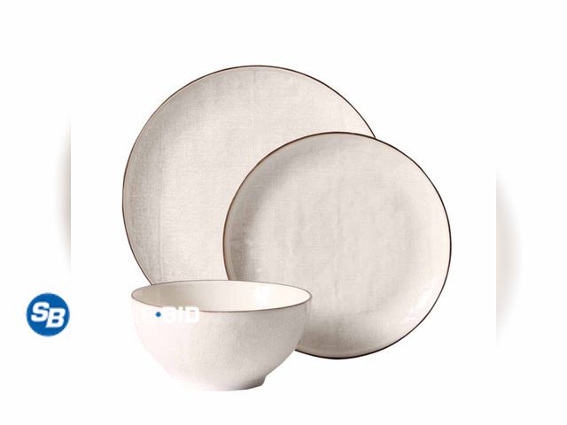 Lot 58-54206 - New Better Homes &amp; Gardens Stoneware Cream Murphy 12PC Dinnerware Set