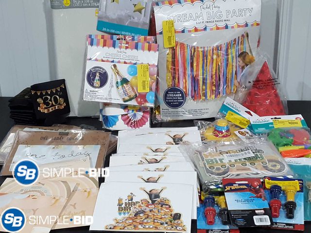 Lot 58-20953 - Lot of PARTY supplies and more including Table coverings - banners, and much more - unused