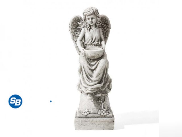 Lot 58-27295 - Glitzhome 31.25"H MGO Angel Garden Statue with a Birdbath